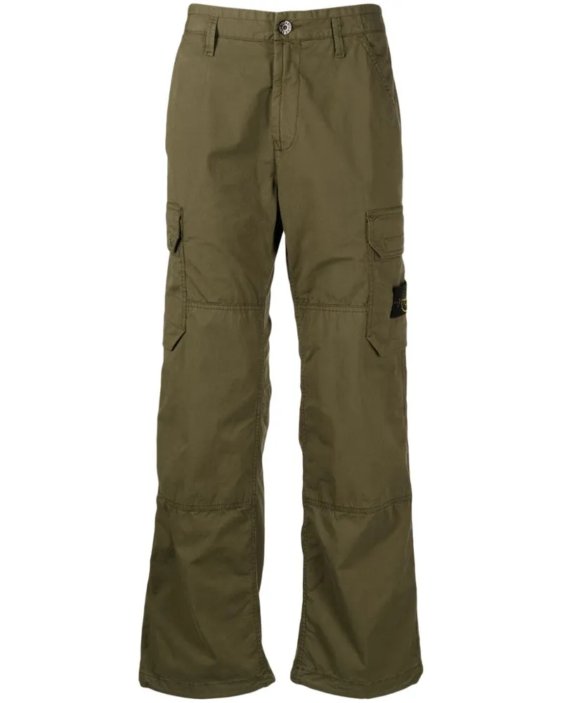 Stone Island Cargohose mit Kompass-Patch - Grün Grün