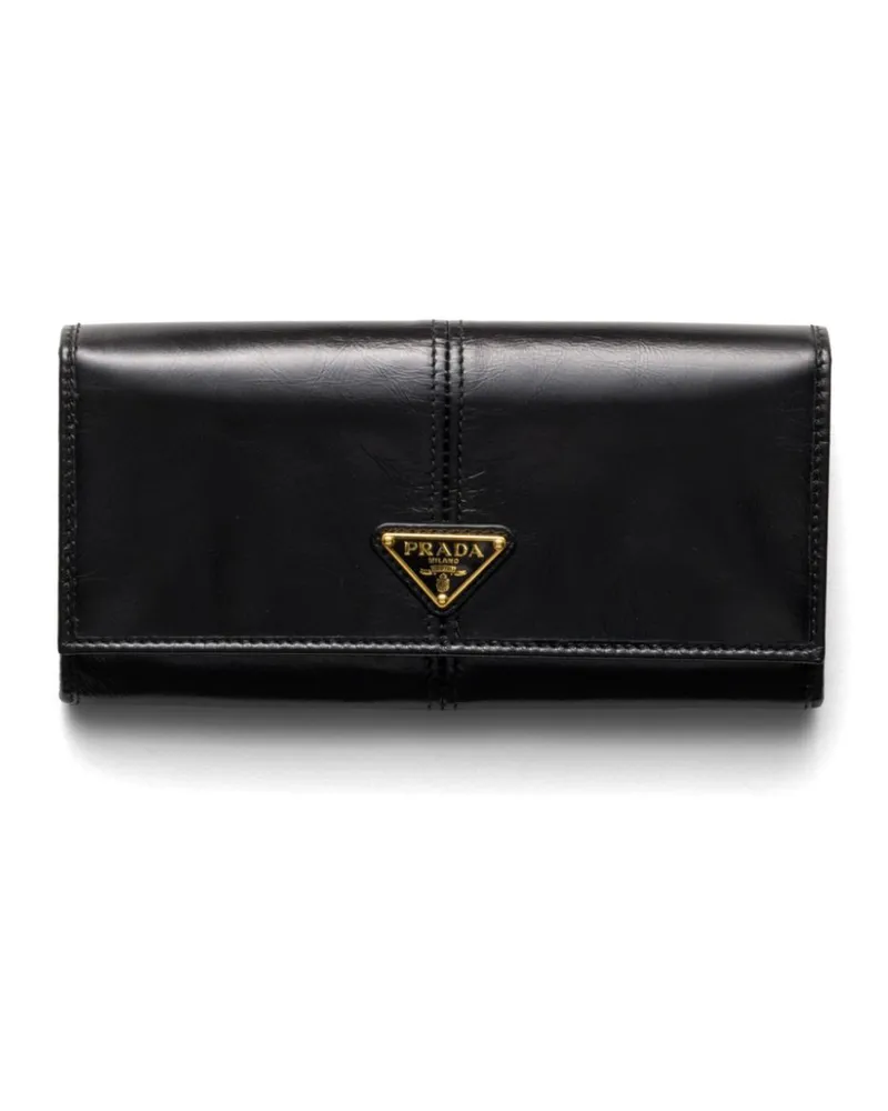 Prada Großes Portemonnaie - Schwarz Schwarz