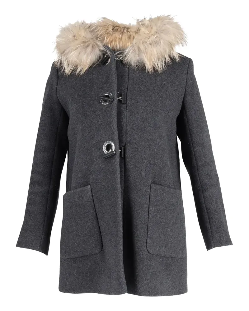 Sandro hooded fur-trimmed coat - Grau Grau