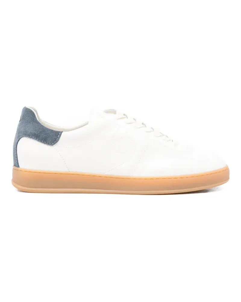 Tagliatore suede-panelled grained-leather sneakers - Weiß Weiß
