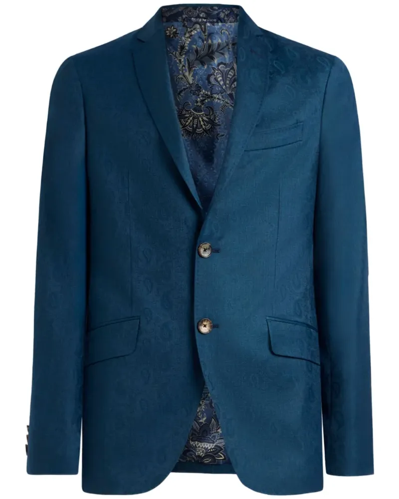 Etro Sakko mit Paisley-Print - Blau Blau