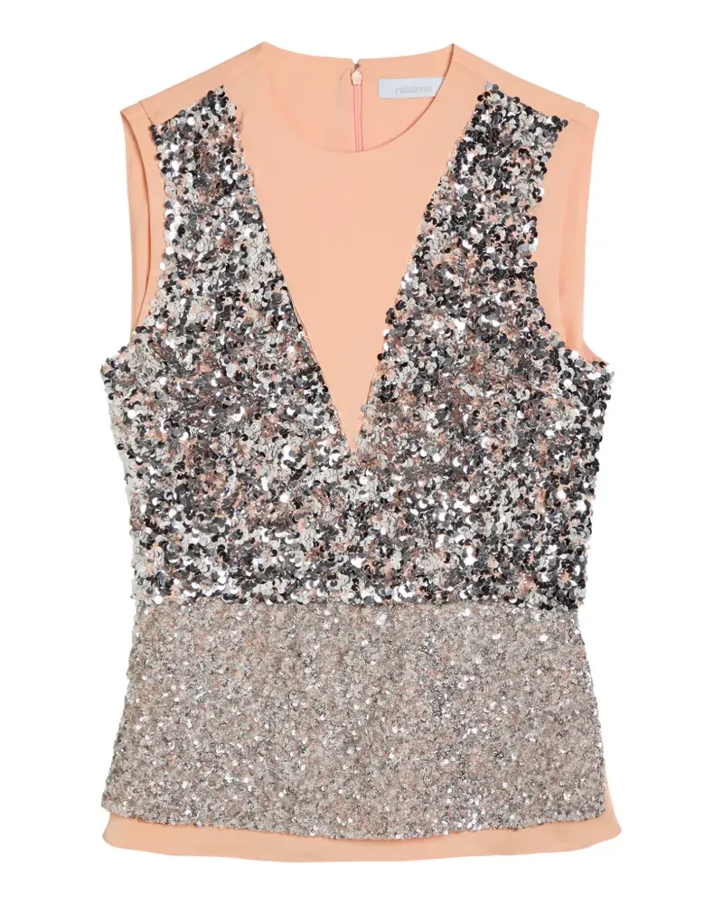 Paco Rabanne sequin V-neck vest - Nude Nude
