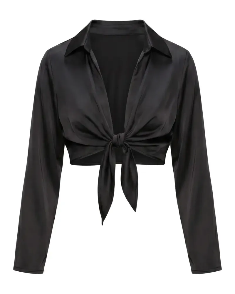 MOEVA Greta front-tie crop top - Schwarz Schwarz