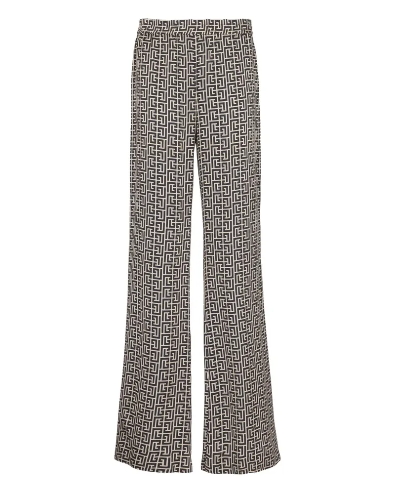 Balmain Hose mit Monogrammmuster - Schwarz Schwarz