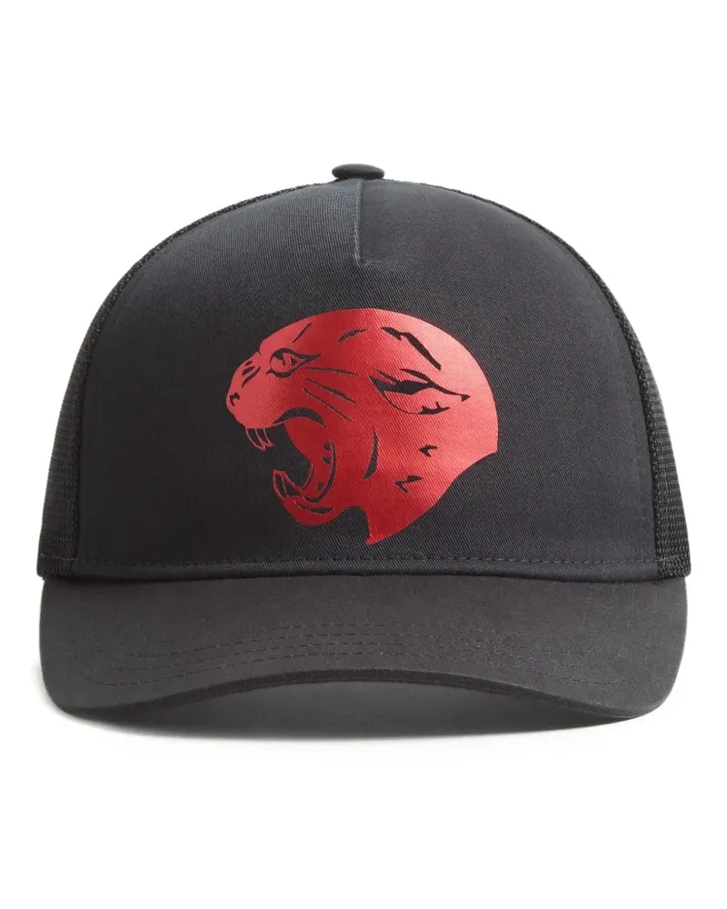 Valentino Garavani VLogo Signature baseball cap in cotton with panther print - Schwarz Schwarz