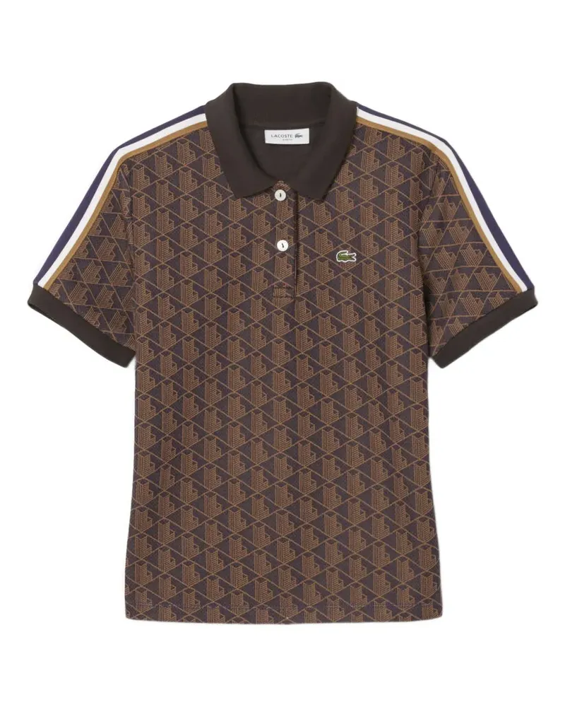 Lacoste Geometrisch gemustertes Polooberteil - Braun Braun
