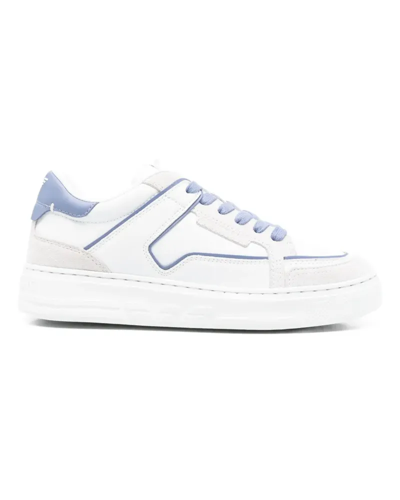 Emporio Armani lace-up leather sneakers - Blau Blau