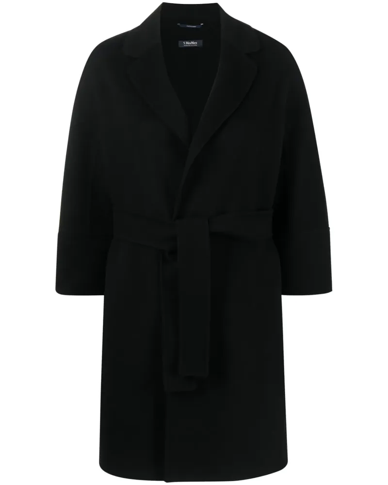 Max Mara Mantel mit Gürtel - Schwarz Schwarz