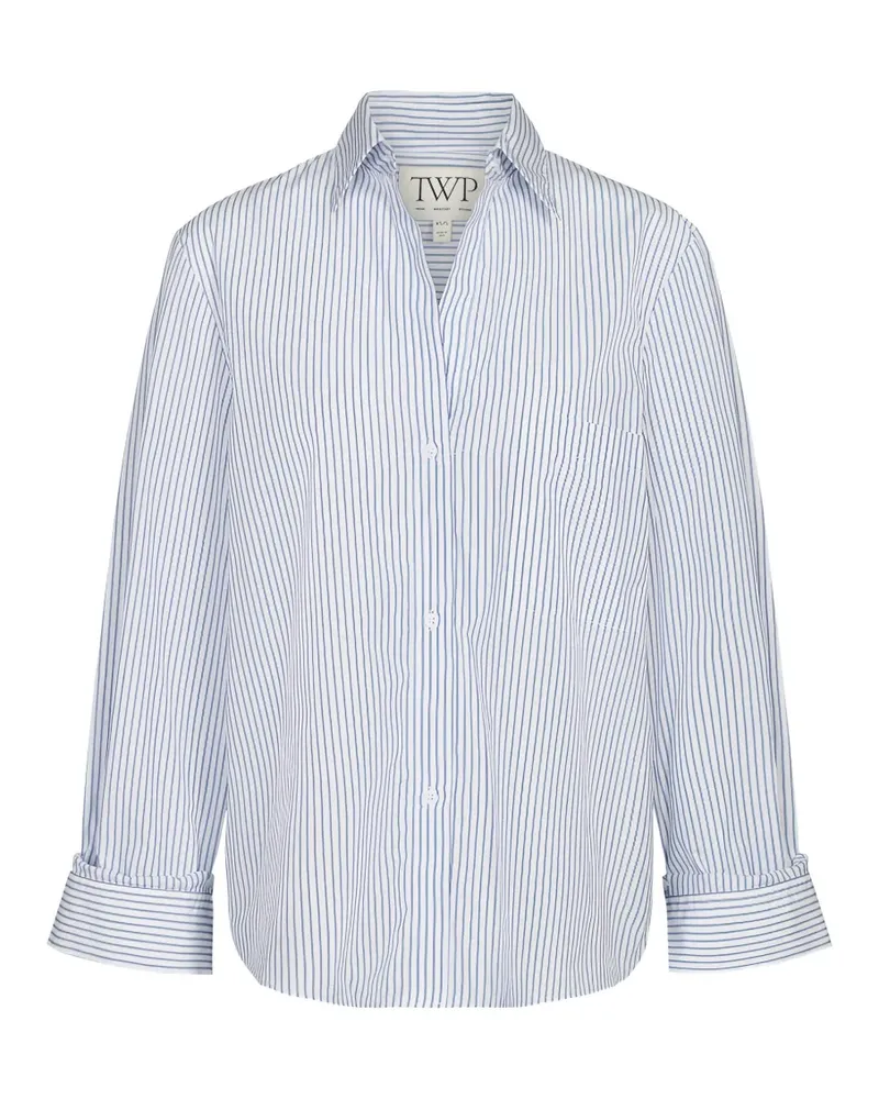 TWP striped patch-pocket shirt - Weiß Weiß