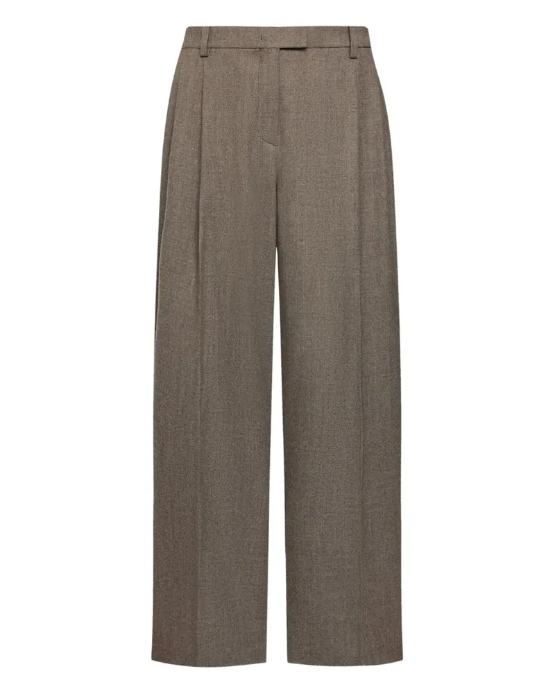 12 STOREEZ Weite Drago Hose mit Falten - Braun Braun