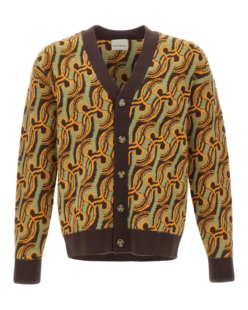 Drôle de Monsieur D Mirror Abstrait Jacquard-Cardigan - Braun Braun
