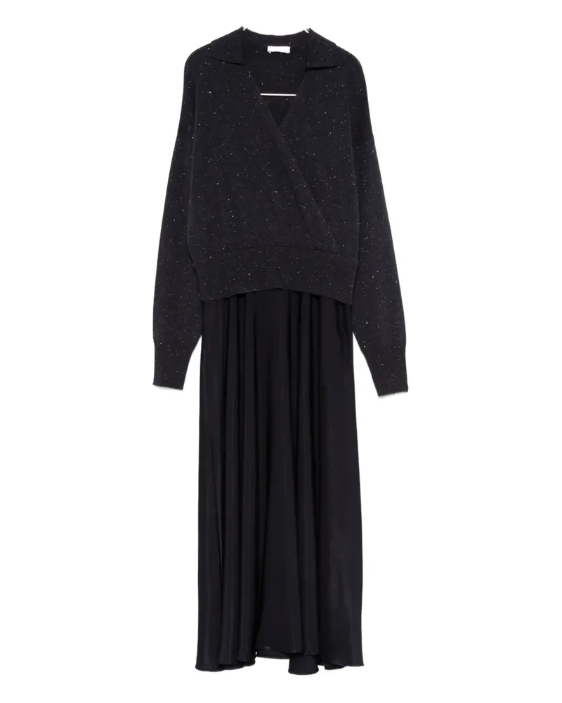 Peserico panelled midi dress - Blau Blau