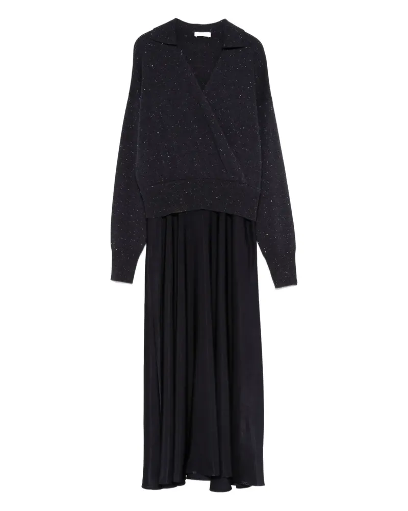 Peserico Midikleid mit Einsätzen - Blau Blau