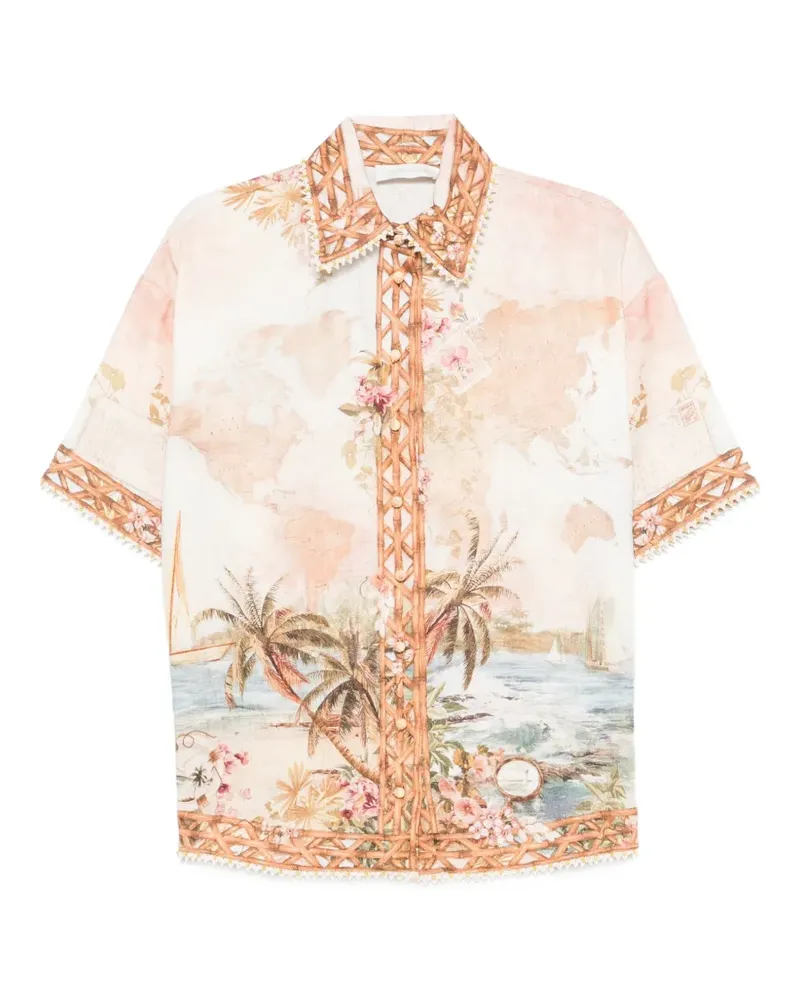 Zimmermann Mahon print shirt - Nude Nude