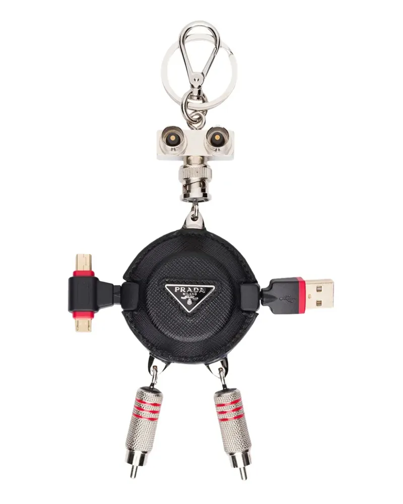 Prada Schlüsselanhänger aus Saffiano-Leder - Schwarz Schwarz