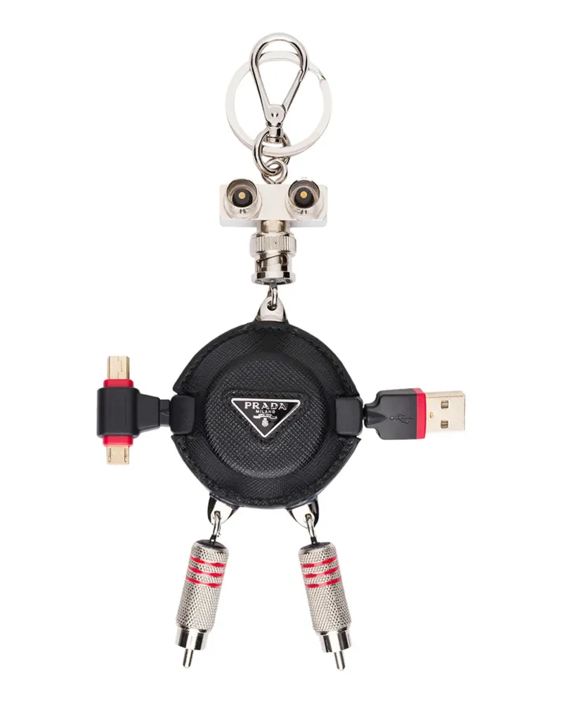 Prada Schlüsselanhänger aus Saffiano-Leder - Schwarz Schwarz