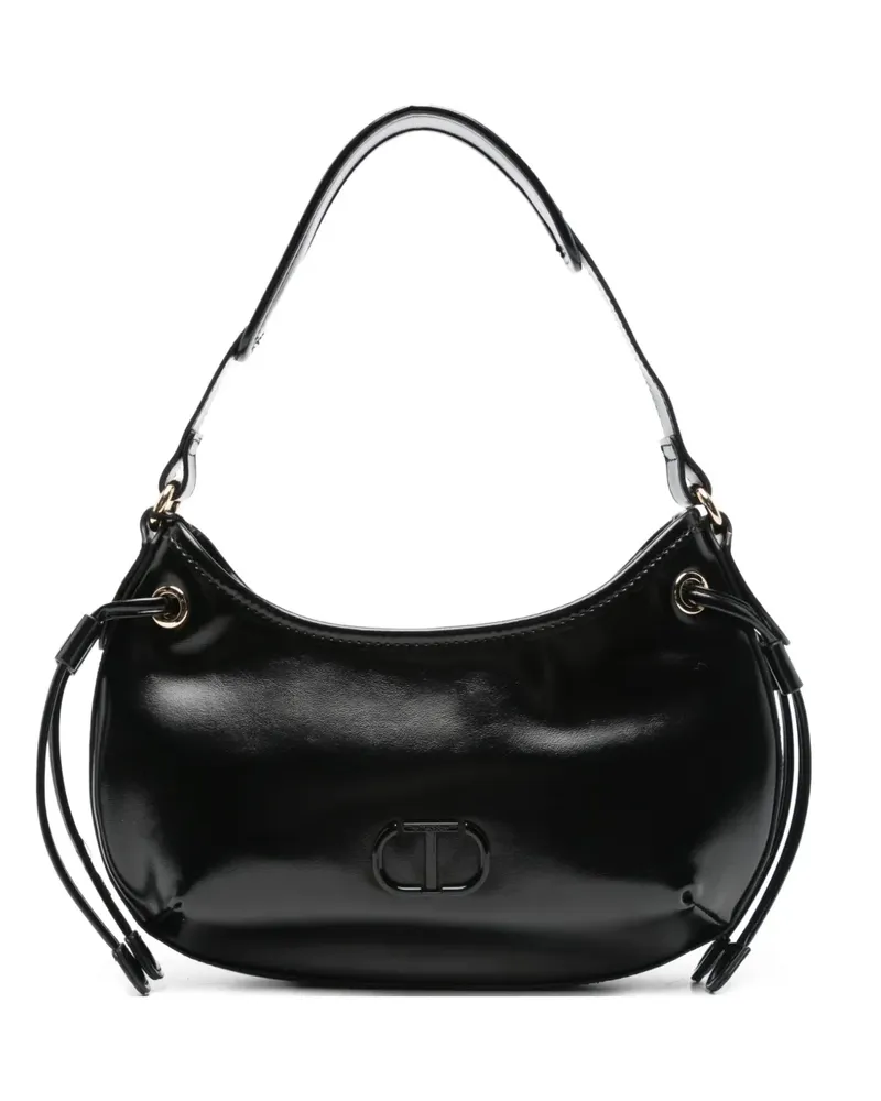 Twin-Set Schultertasche mit abgerundetem Henkel - Schwarz Schwarz