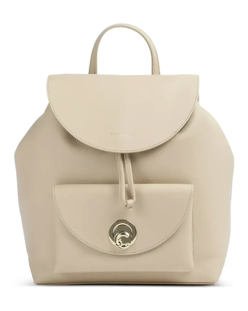 Coccinelle drawstring flap leather shoulder bag - Nude Nude