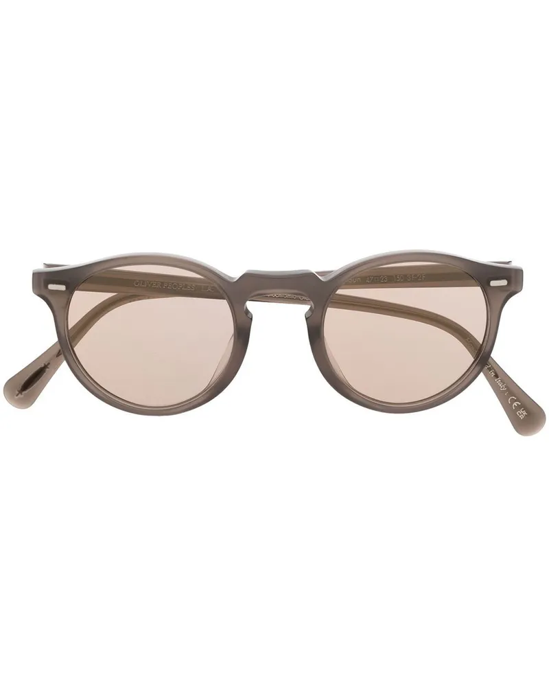 Oliver Peoples Runde Gregory Sonnenbrille - Braun Braun