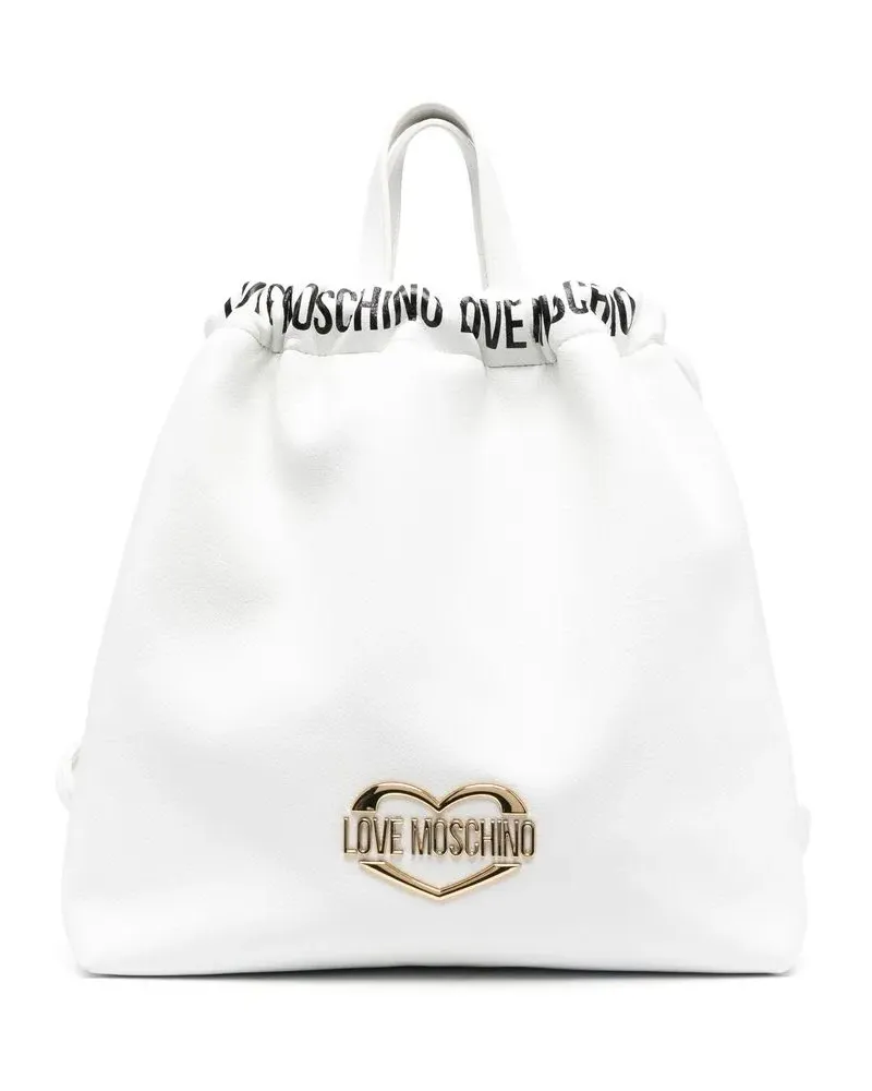 Moschino Rucksack mit Logo - Weiß Weiß