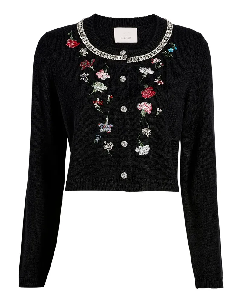 Cinq à Sept Isolde Cardigan mit Nelkenprint - Schwarz Schwarz
