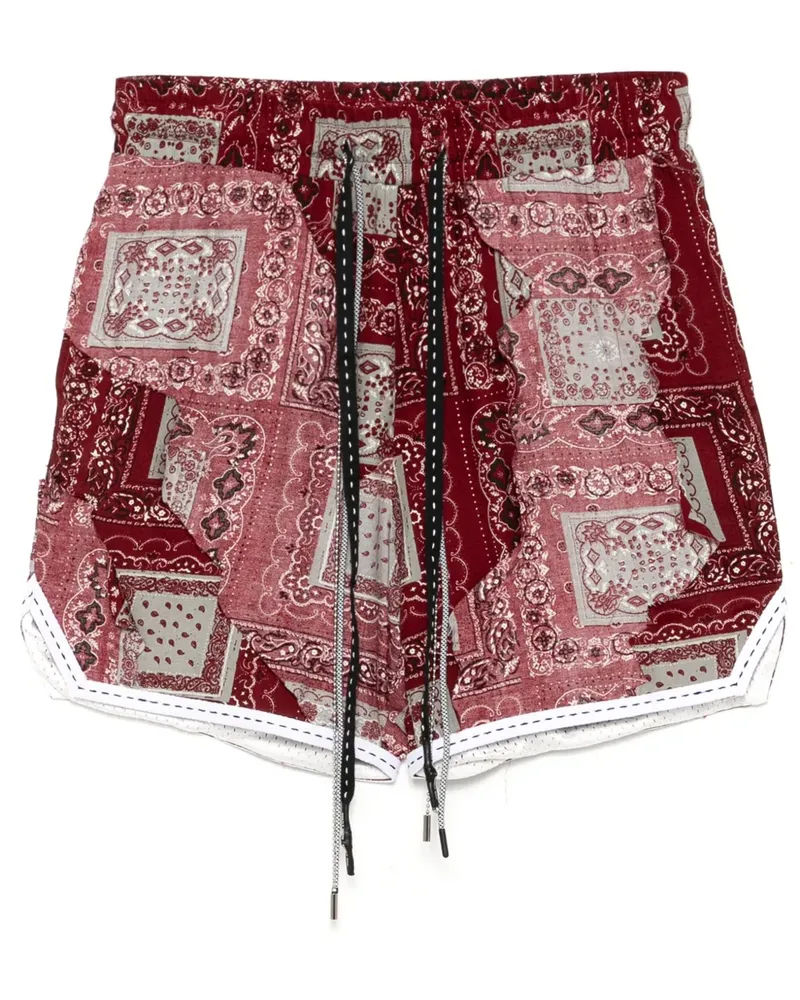 Mostly Heard Rarely Seen Cut-me-Up Paisley-Shorts - Rot Rot