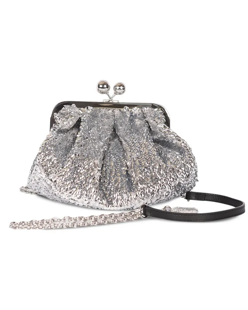 Max Mara Small Pasticcino sequin embellished clutch bag - Silber Silber