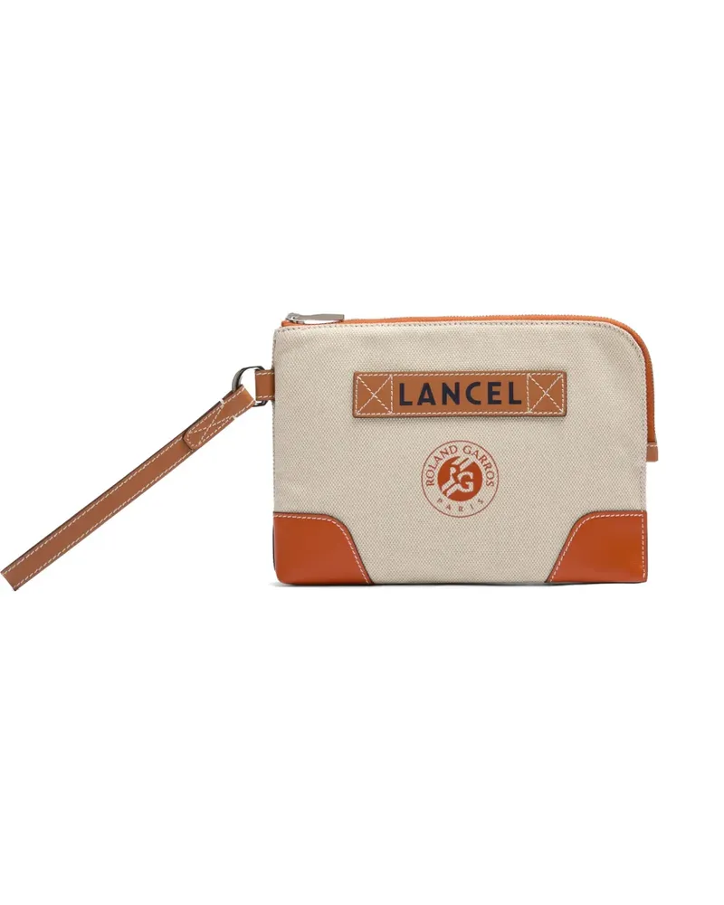 Lancel x Roland Garros Clutch mit Reißverschluss - Nude Nude