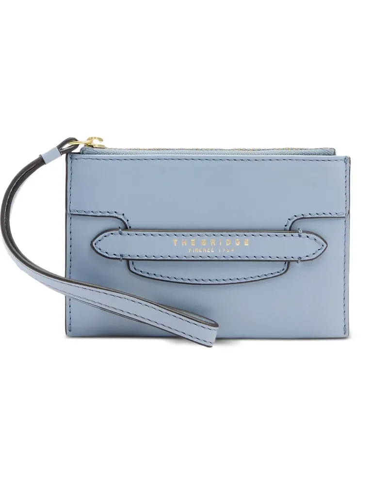 The Bridge logo-print leather pouch - Blau Blau