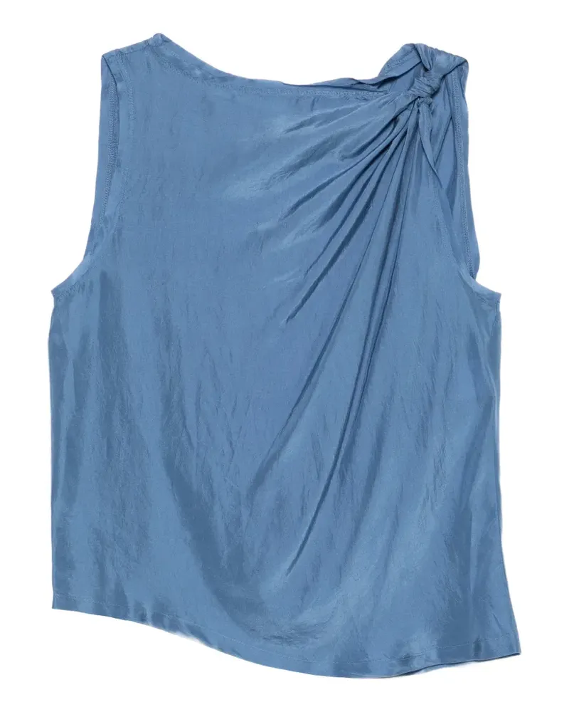 TELA knot-detail gathered top - Blau Blau
