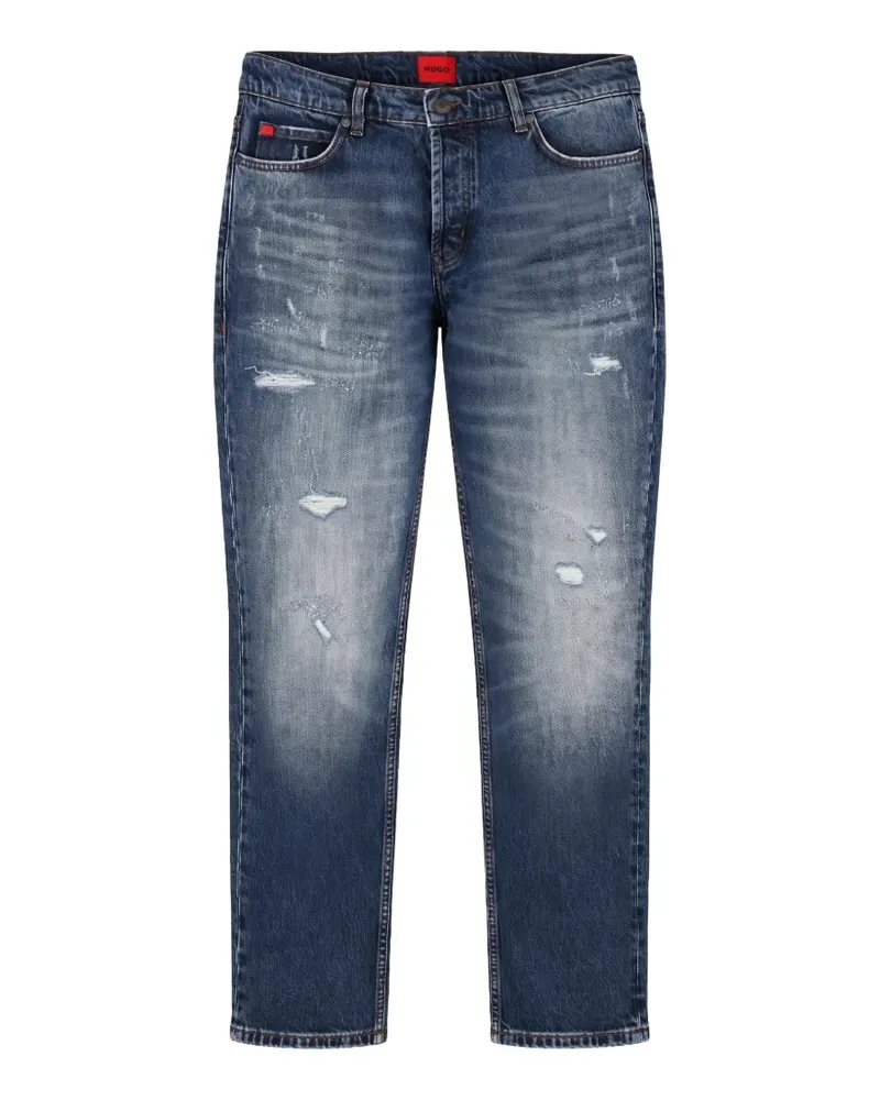HUGO BOSS Ausgeblichene Jeans im Distressed-Look - Blau Blau