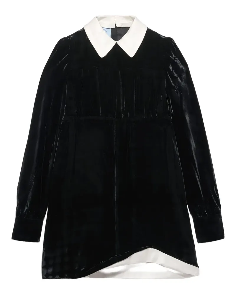 Prada Minikleid mit Kragen - Schwarz Schwarz