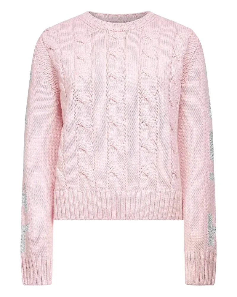 MC2 Saint Barth Pullover mit Zopfmuster - Rosa Rosa