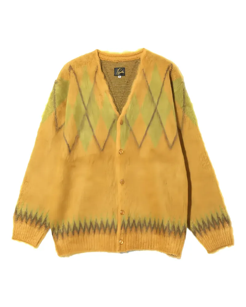 NEEDLES Cardigan mit Argyle-Muster - Gelb Gelb