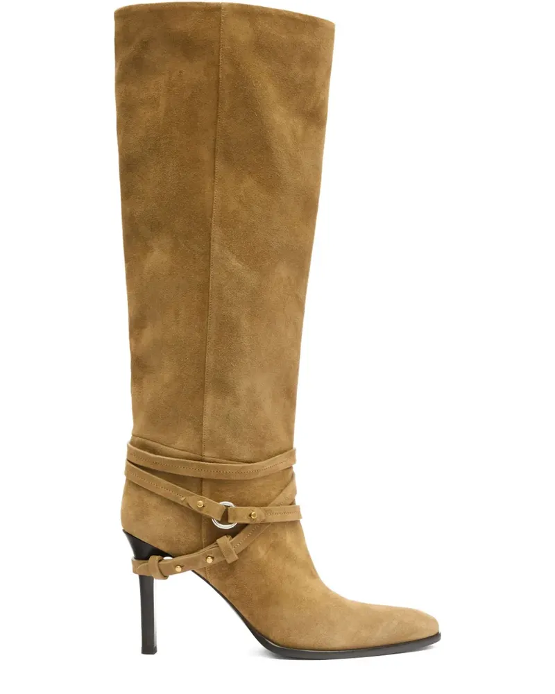 Isabel Marant Kniehohe Ieva Twin Stiefel mit Riemen 90mm - Braun Braun