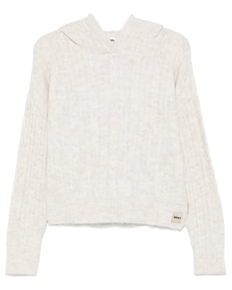 DKNY Hoodie mit Zopfmuster - Nude Nude