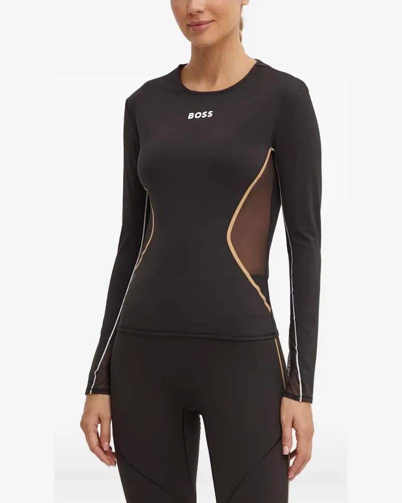 HUGO BOSS T-Shirt mit Mesh - Schwarz Schwarz