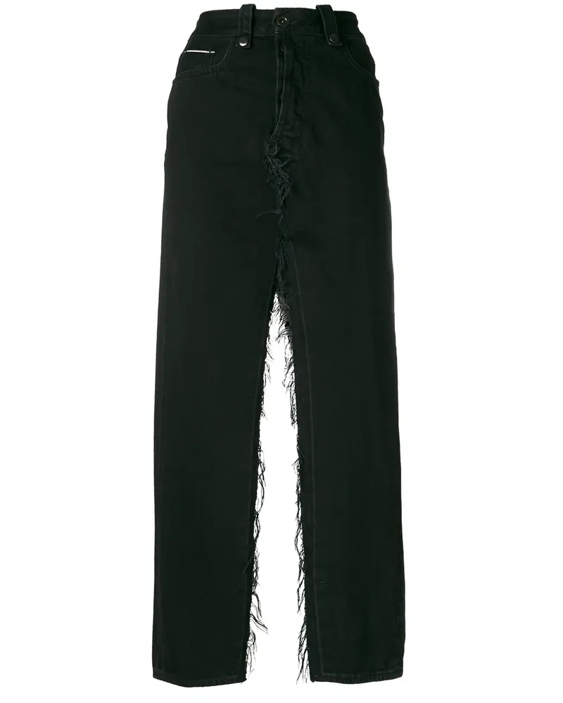 Unravel Jeansrock mit Schlitzen - Schwarz Schwarz