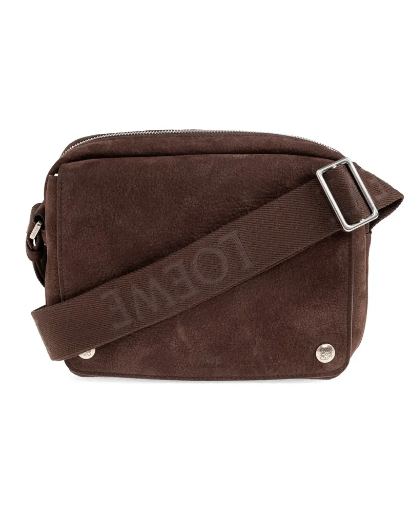 Loewe medium Pebble logo-detail messenger bag - Braun Braun