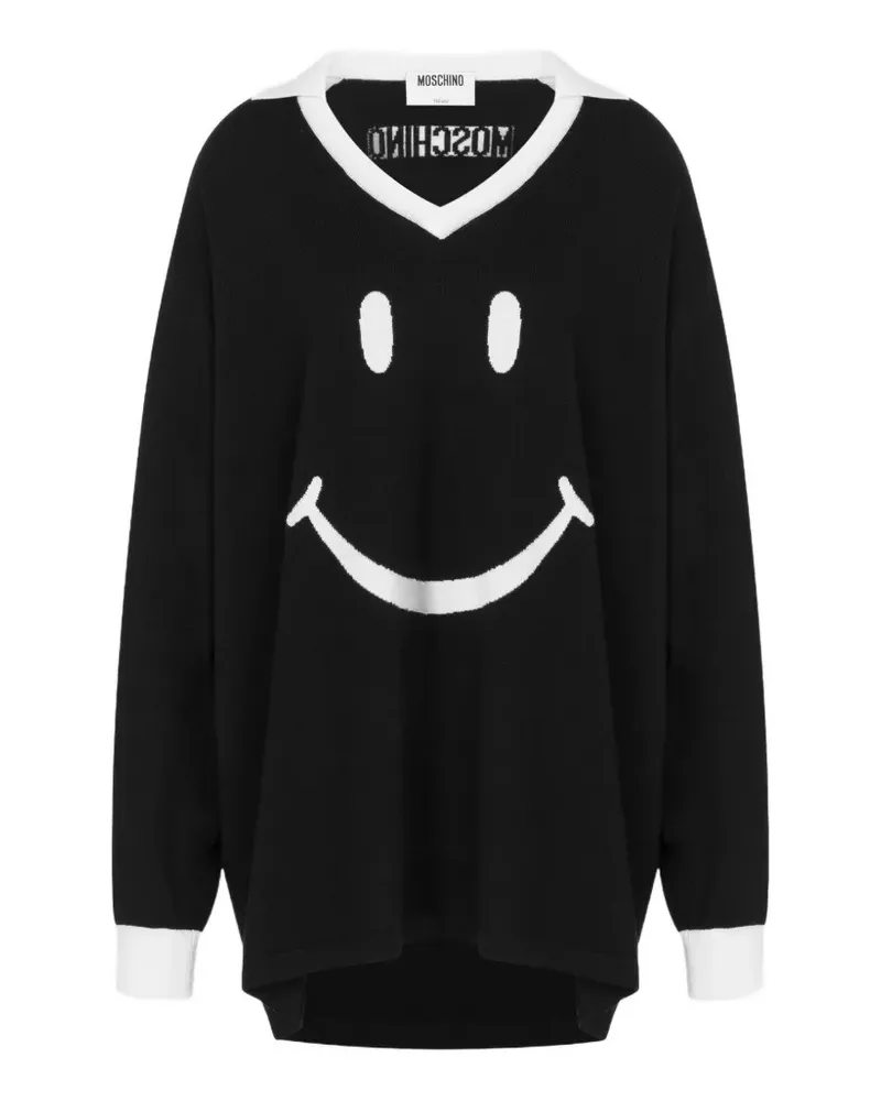 Moschino x Smiley intarsia-knit sweater - Schwarz Schwarz