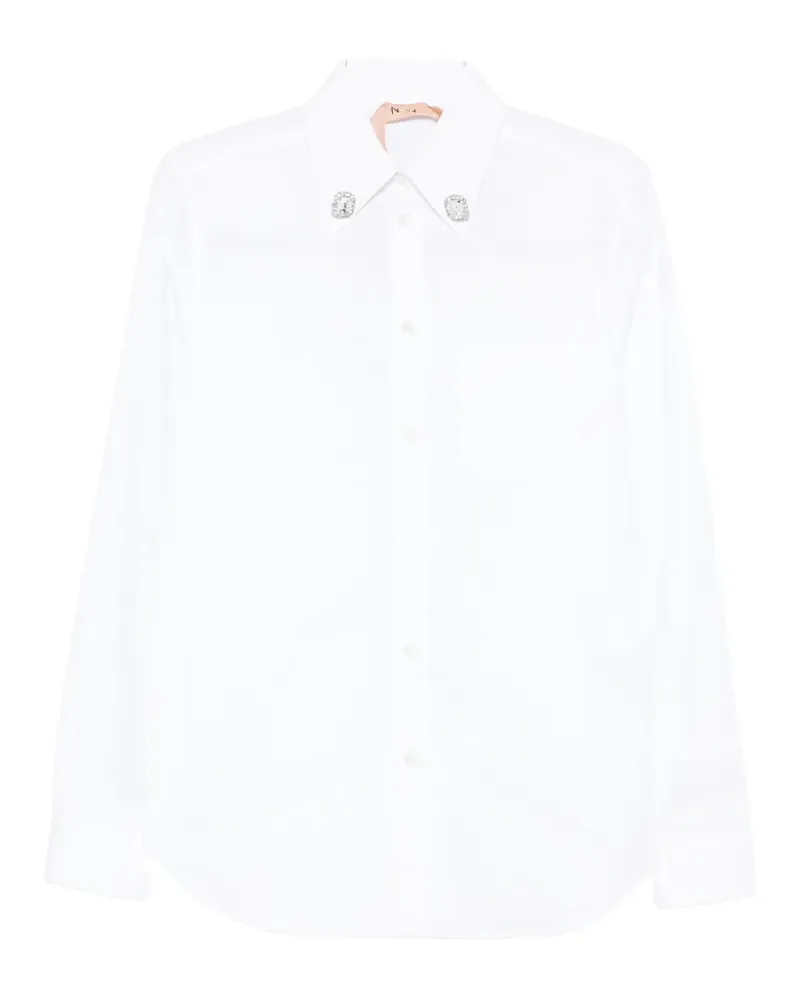N° 21 Hemd mit verziertem Kragen - Weiß Weiß