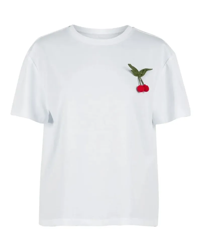 Twin-Set T-Shirt mit Kirschdetail - Weiß Weiß