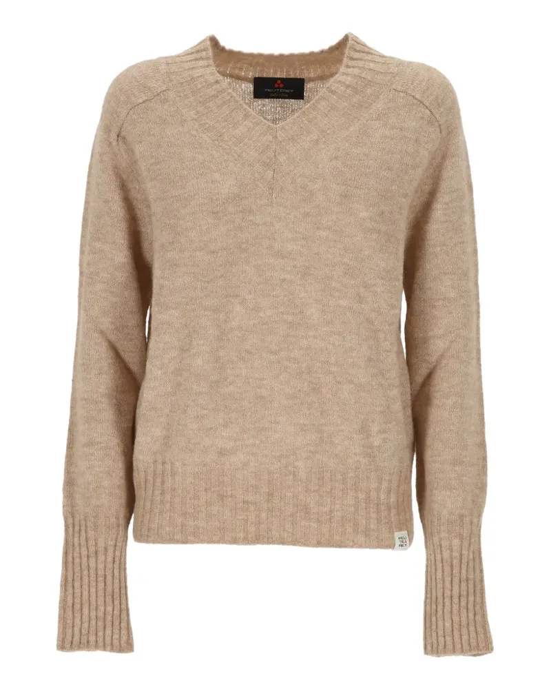 Peuterey V-neck ribbed-trim sweater - Nude Nude