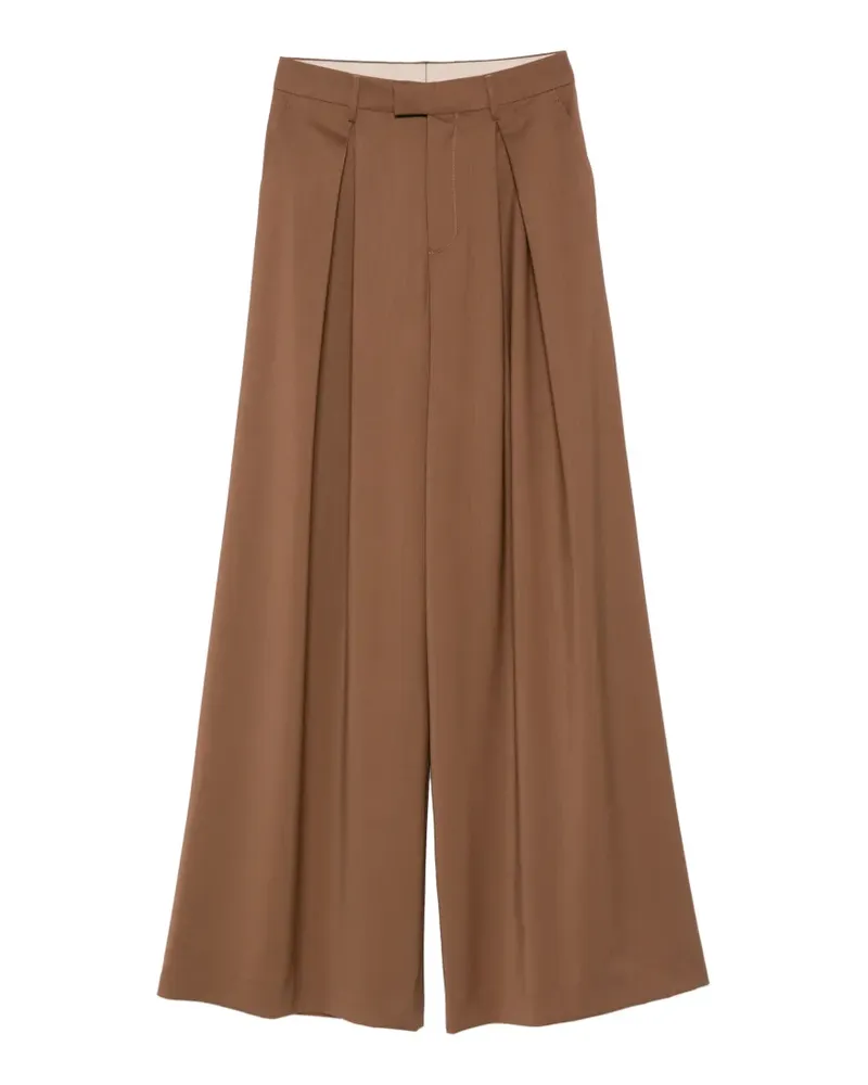 Berwich Nina pleated wide-leg trousers - Braun Braun