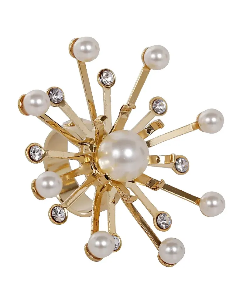 Helene Zubeldia Starburst Ring mit Perlenverzierung - Gold Gold