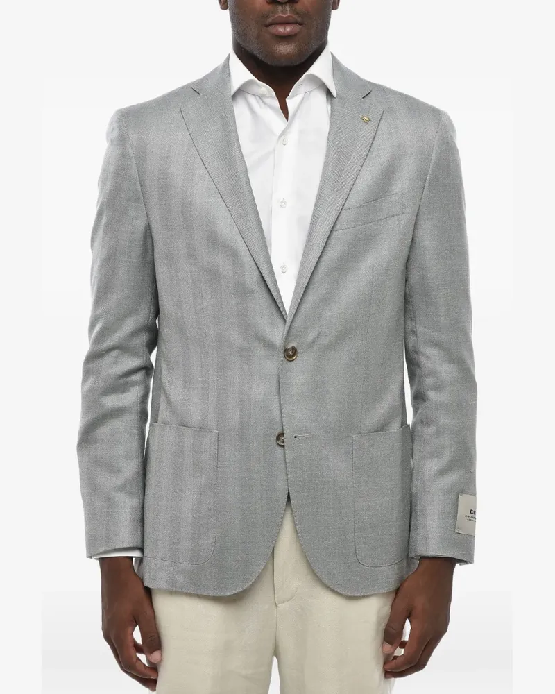 Corneliani herringbone single-breasted blazer - Grau Grau