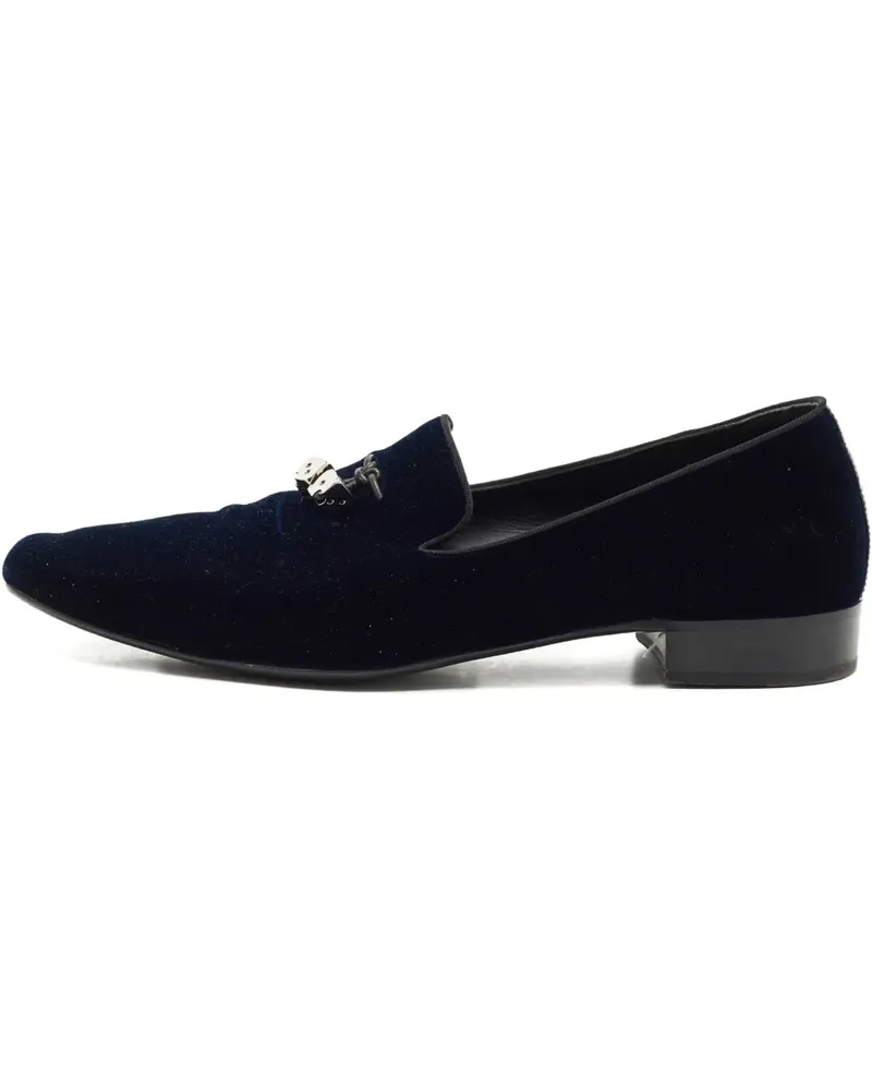 Giuseppe Zanotti Loafer aus Samt mit Würfelanhängern - Blau Blau