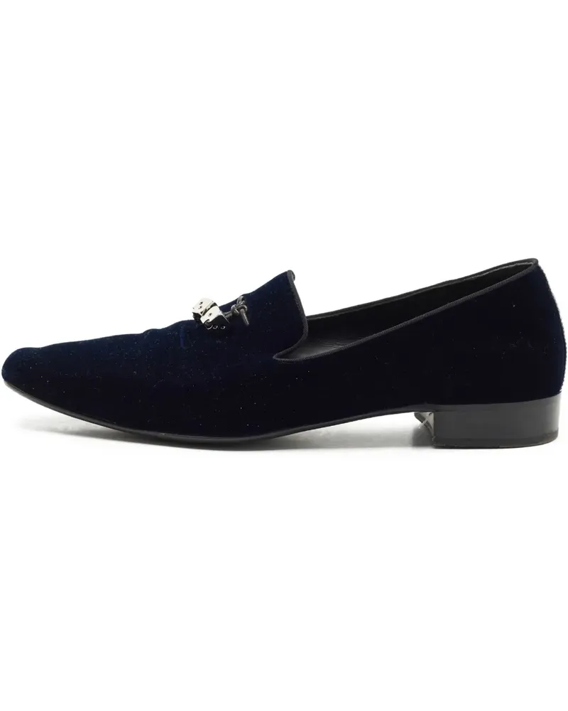 Giuseppe Zanotti Loafer aus Samt mit Würfelanhängern - Blau Blau