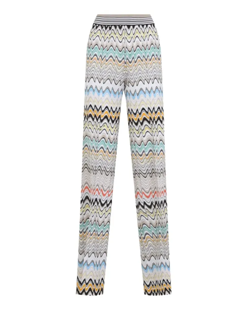 Missoni zigzag-knit trousers - Nude Nude