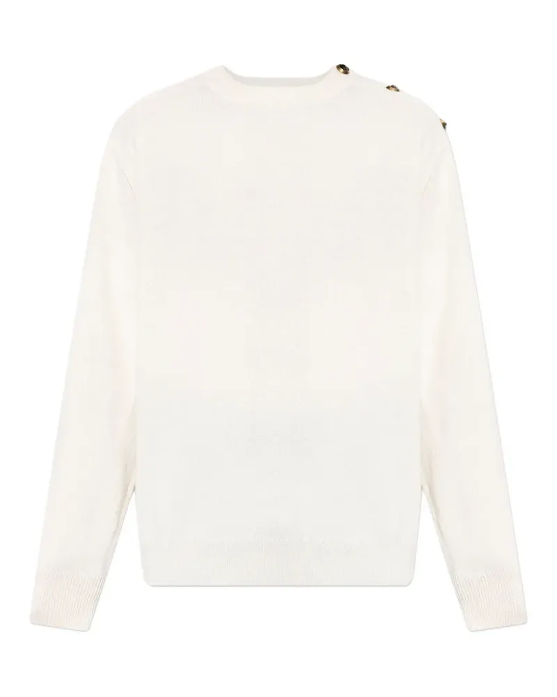 Balmain button-detail long-sleeve sweater - Weiß Weiß